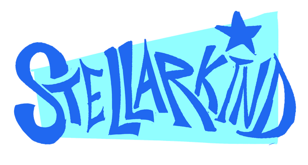 Written title that reads "STELLARKIND" in a soft blue color.